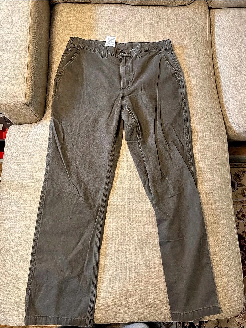 Carhartt Relaxed Fit Cargo Pant Men's Cotton Cargo Pants Gray Waist 36 x 32